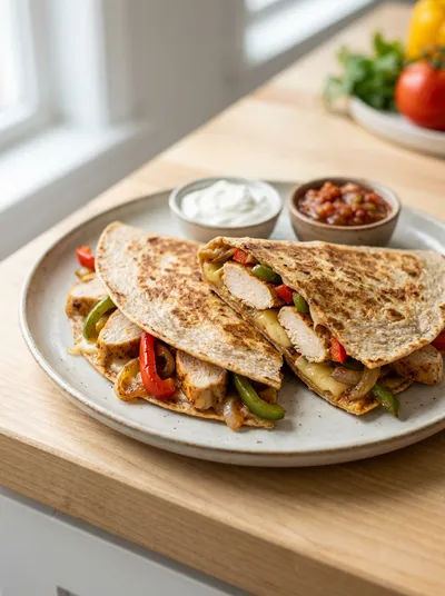 15-Minute Chicken Fajita Quesadilla
