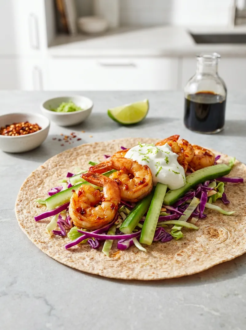 15-Minute Chili Garlic Shrimp Wrap