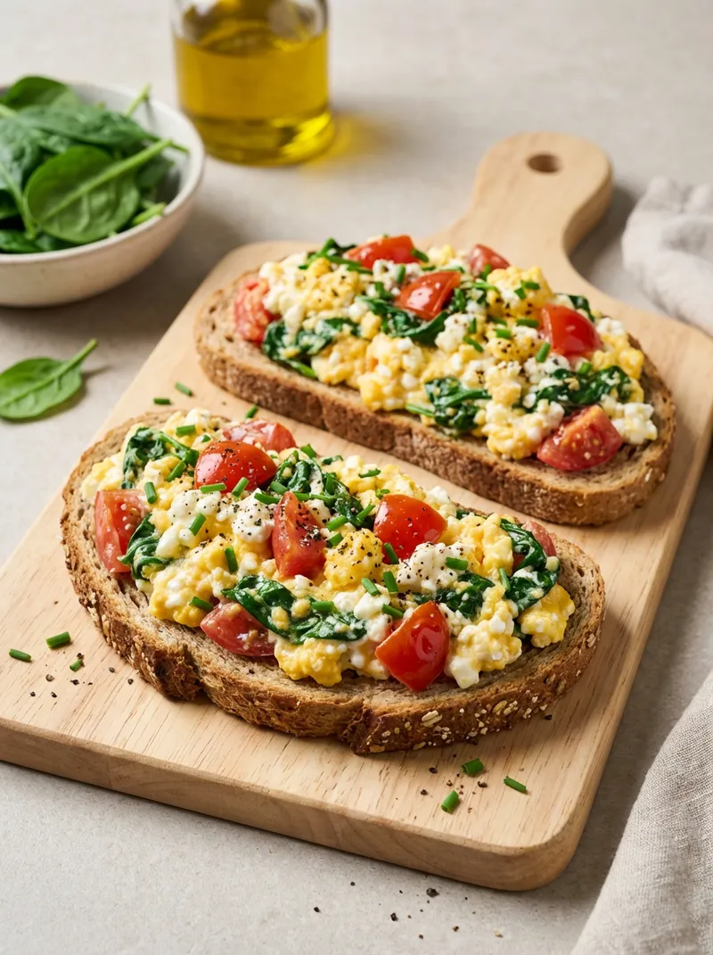 15-Minute Cottage Cheese Scramble Toast