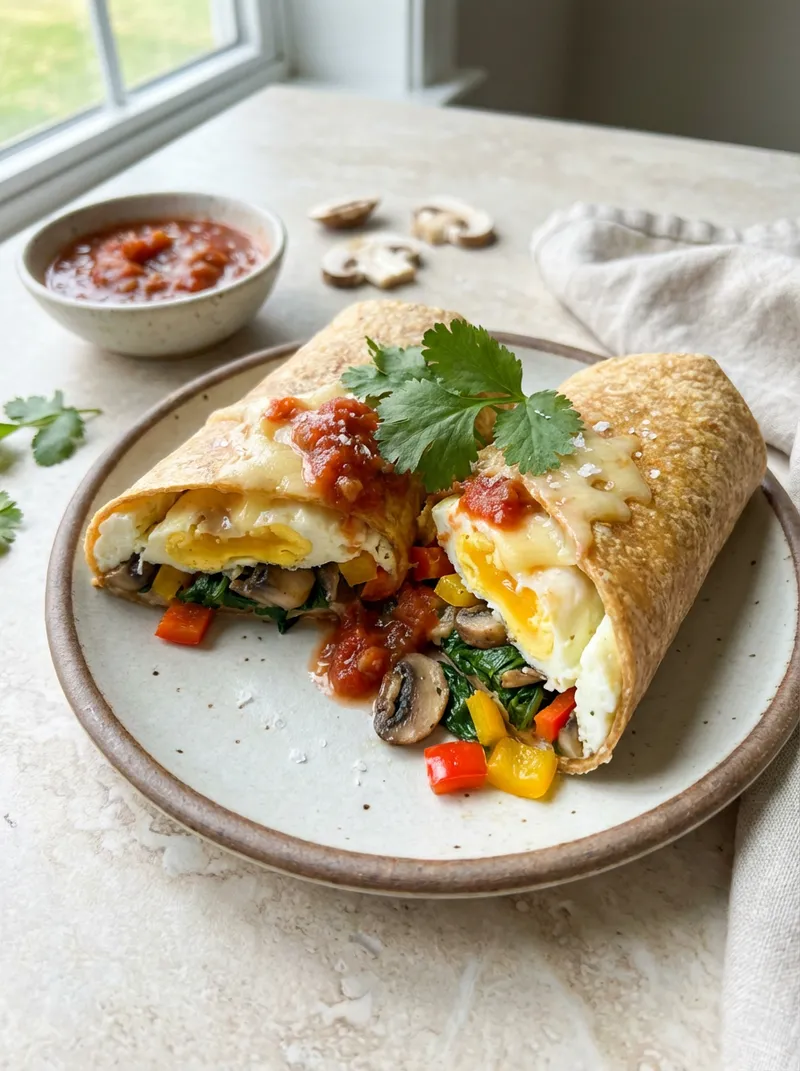 15-Minute Egg White Veggie Burrito