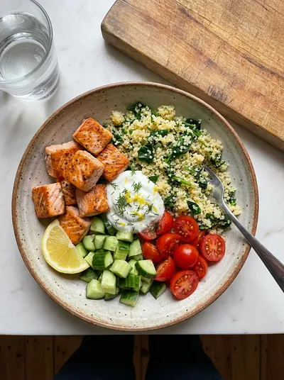 15-Minute Salmon Couscous Bowl