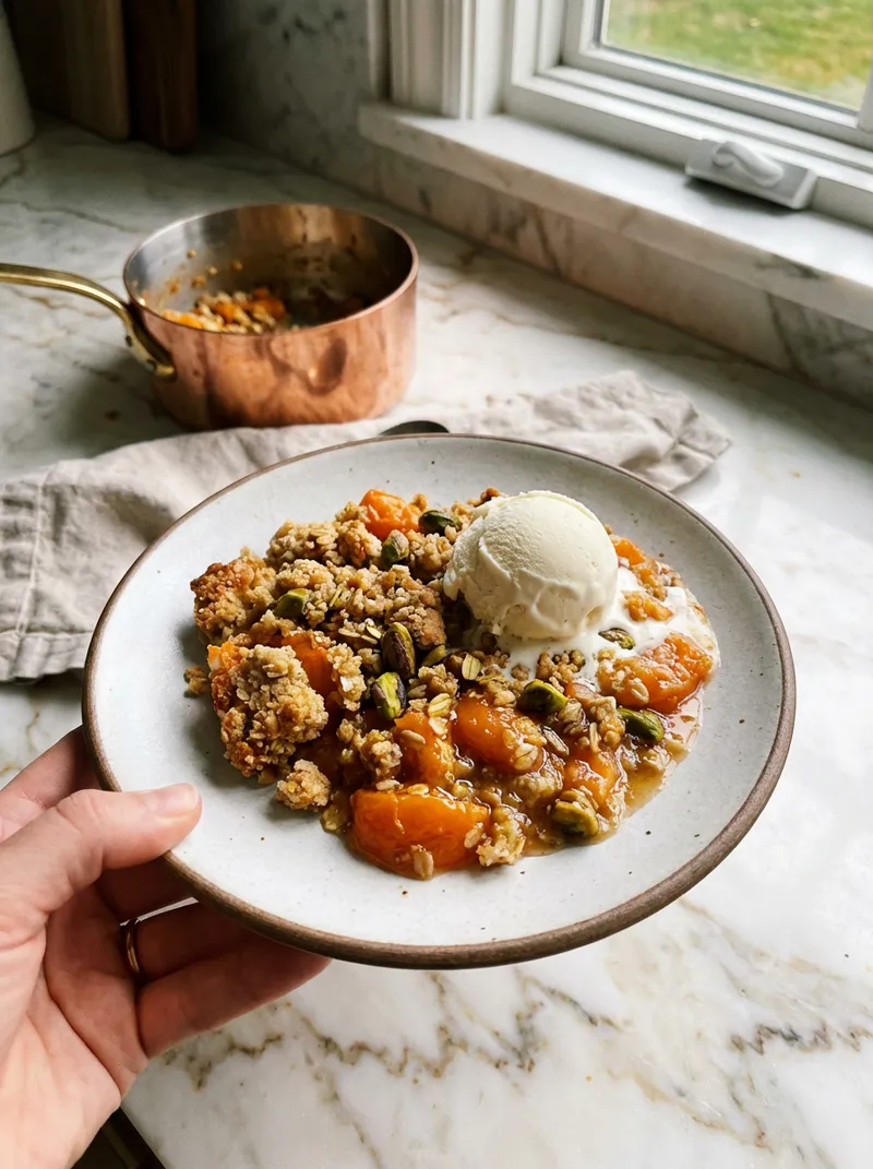 Apricot Pistachio Crumble