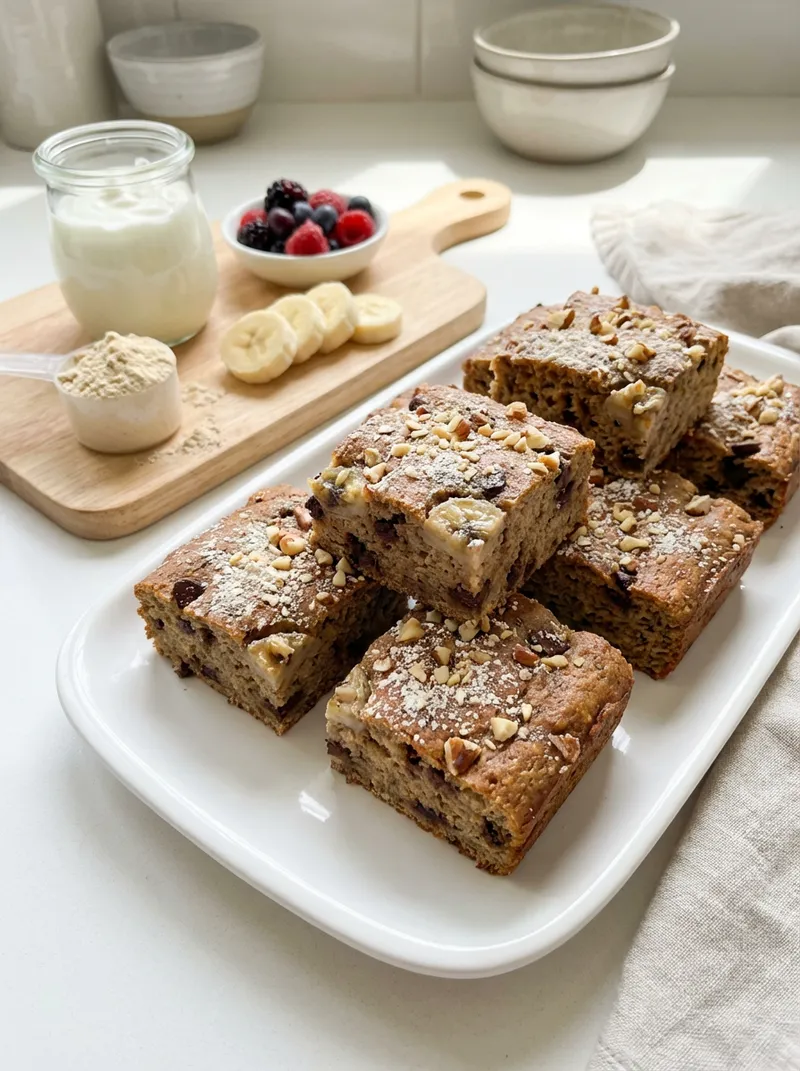 Banana Bread Protein Squares