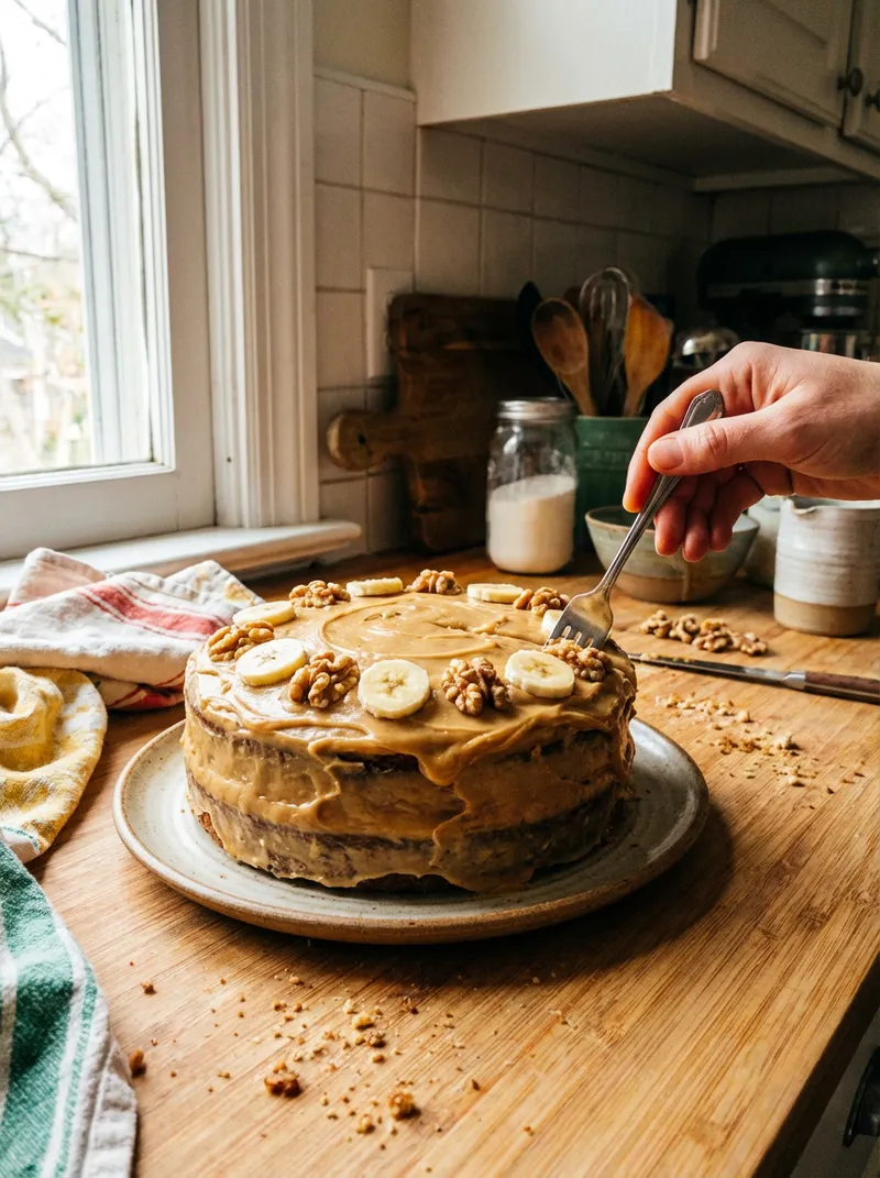 Banana Toffee Walnut Cake