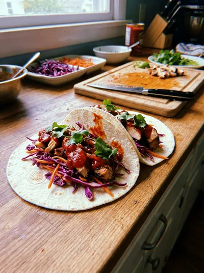 BBQ Chicken Slaw Wraps
