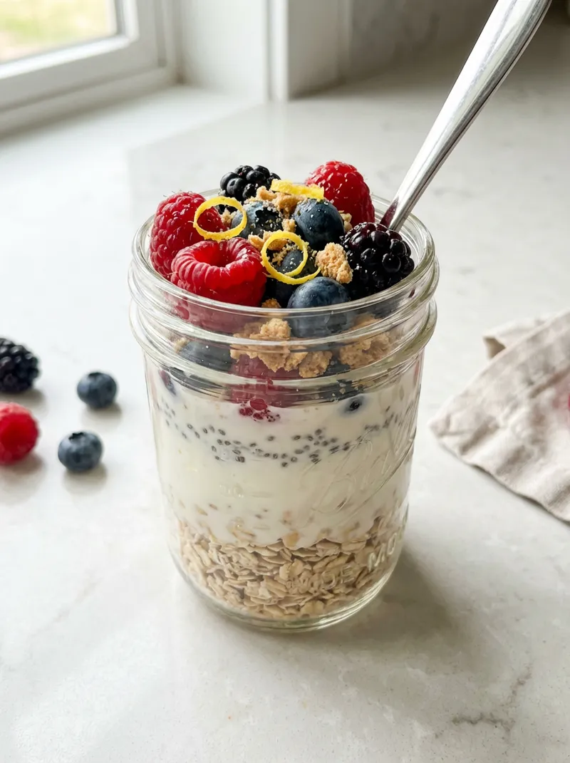 Berry Cheesecake Overnight Oats