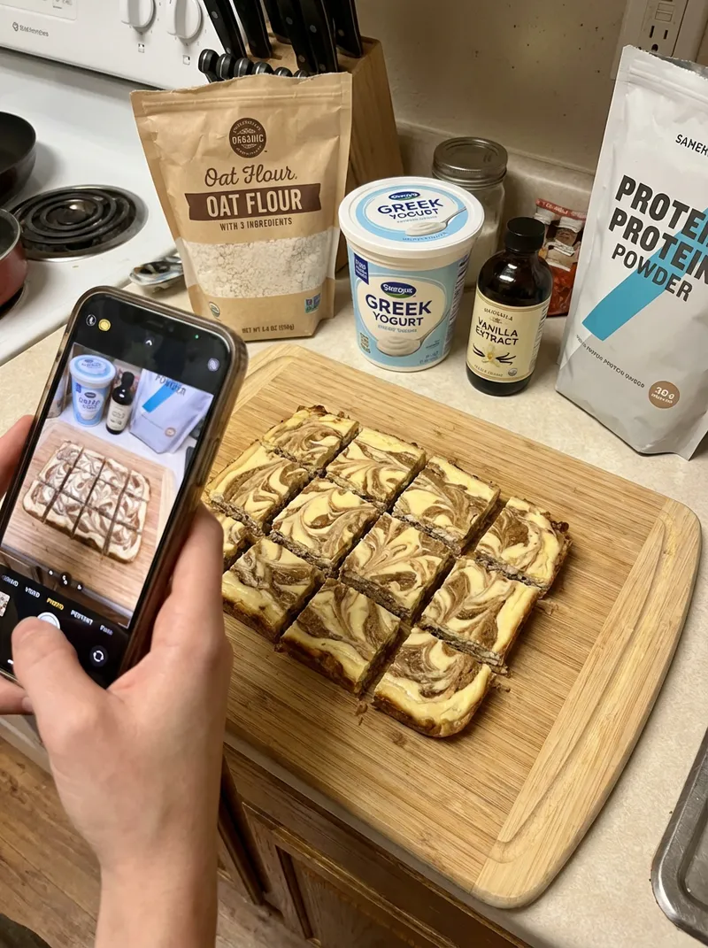 Cheesecake Swirl Protein Oat Bars