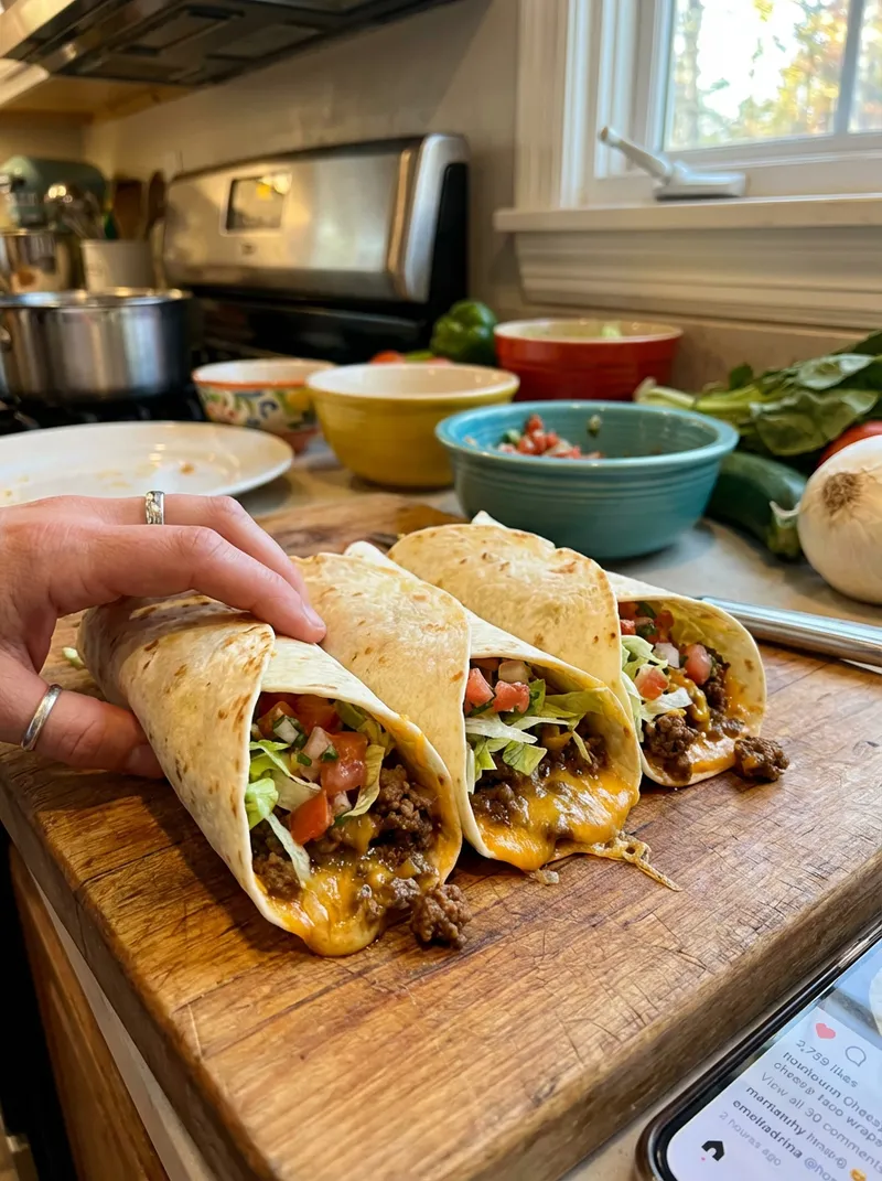 Cheesy Beef Taco Wraps