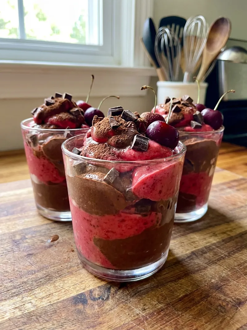 Cherry Chocolate Nice Cream Cups