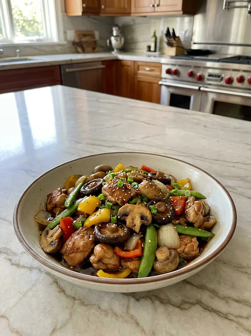 Chicken Mushroom Soy Stir-Fry