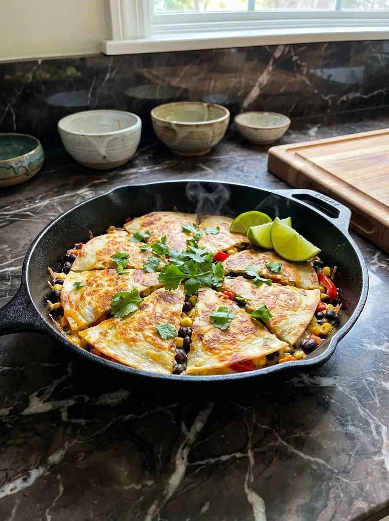 Chipotle Black Bean Quesadilla Skillet