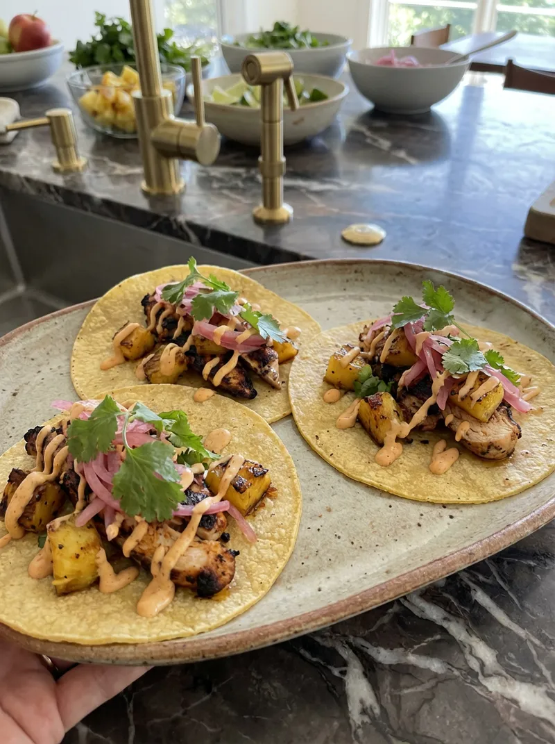 Chipotle Chicken Pineapple Tacos