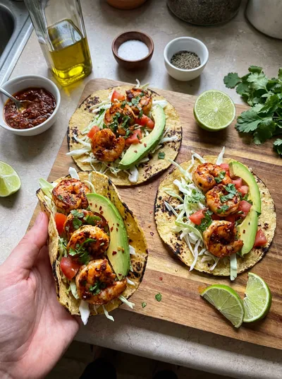Chipotle Shrimp Avocado Tacos