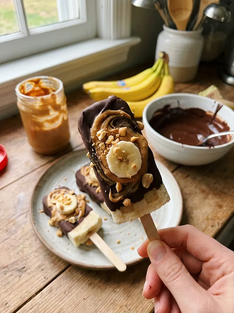 Chocolate Peanut Butter Banana Pops