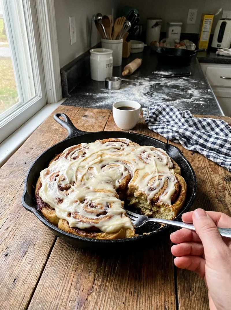 Cinnamon Roll Skillet Cake