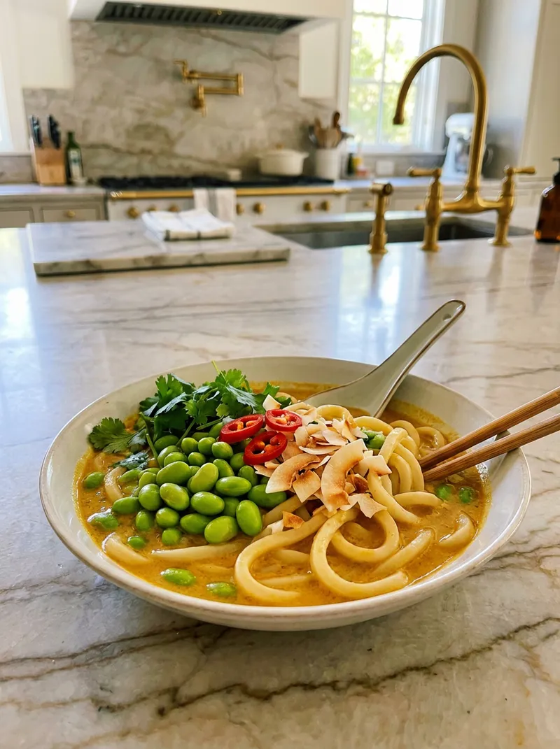 Coconut Curry Edamame Udon