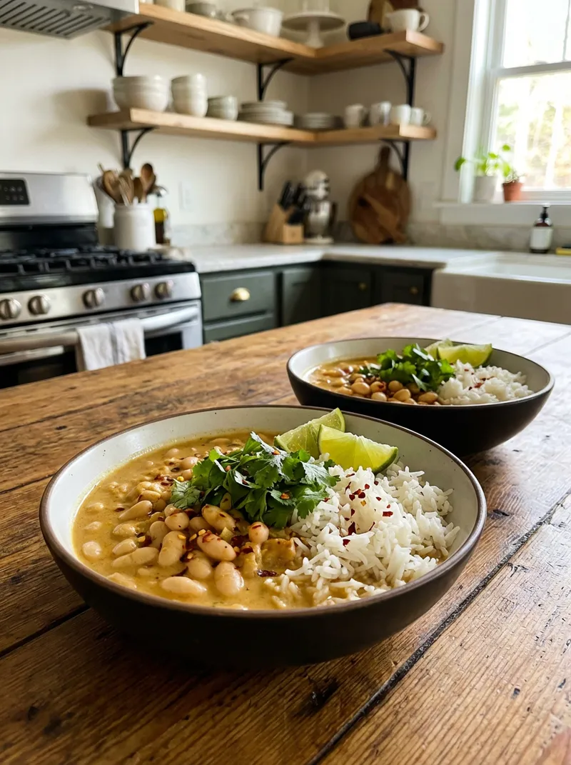Coconut Curry White Bean Basmati Rice Bowls