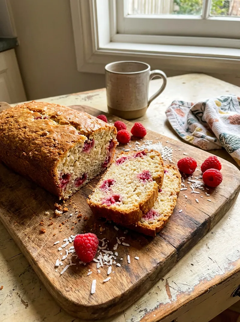 Coconut Raspberry Loaf