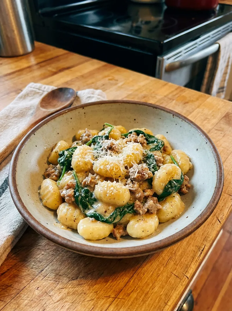 Creamy Sausage and Spinach Gnocchi