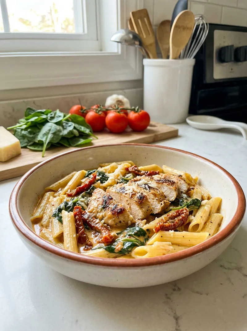 Creamy Tuscan Chicken Penne