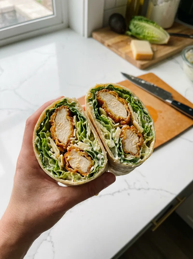 Crispy Chicken Caesar Wraps