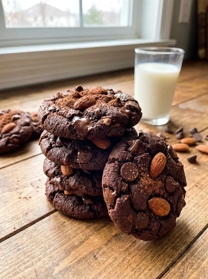 Double Chocolate Almond Cookies