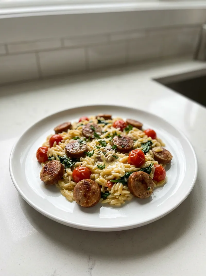 Garlic Butter Sausage Orzo