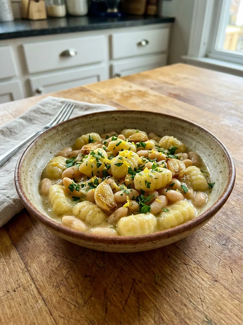 Garlic Butter White Bean Gnocchi
