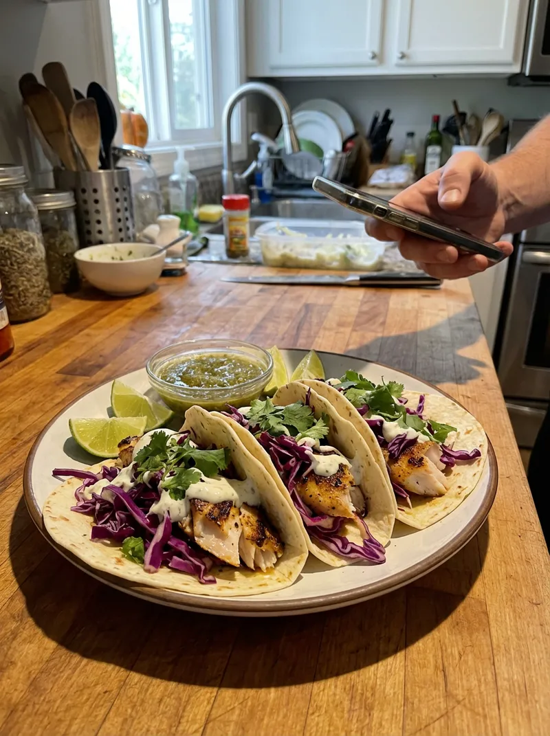 Garlic Lime Fish Tacos
