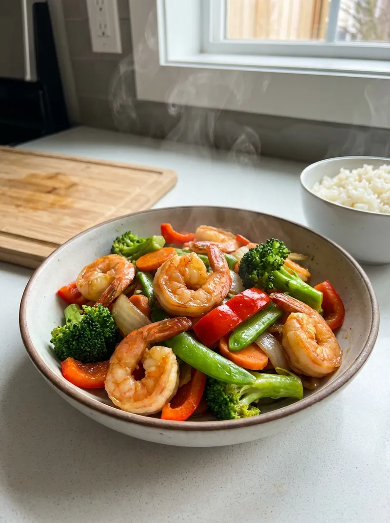 Garlic Shrimp Vegetable Stir-Fry