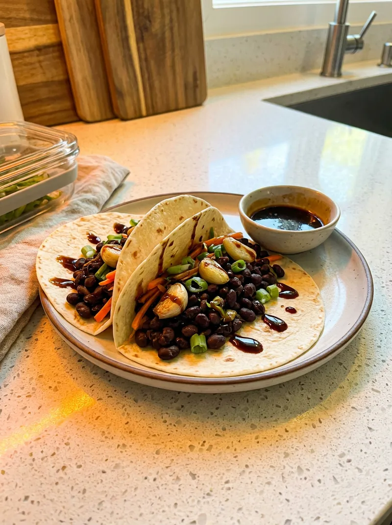 Garlic Soy Black Bean Wraps