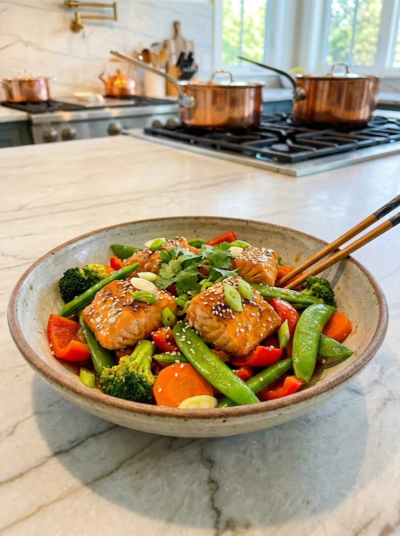 Ginger Miso Salmon Stir-Fry