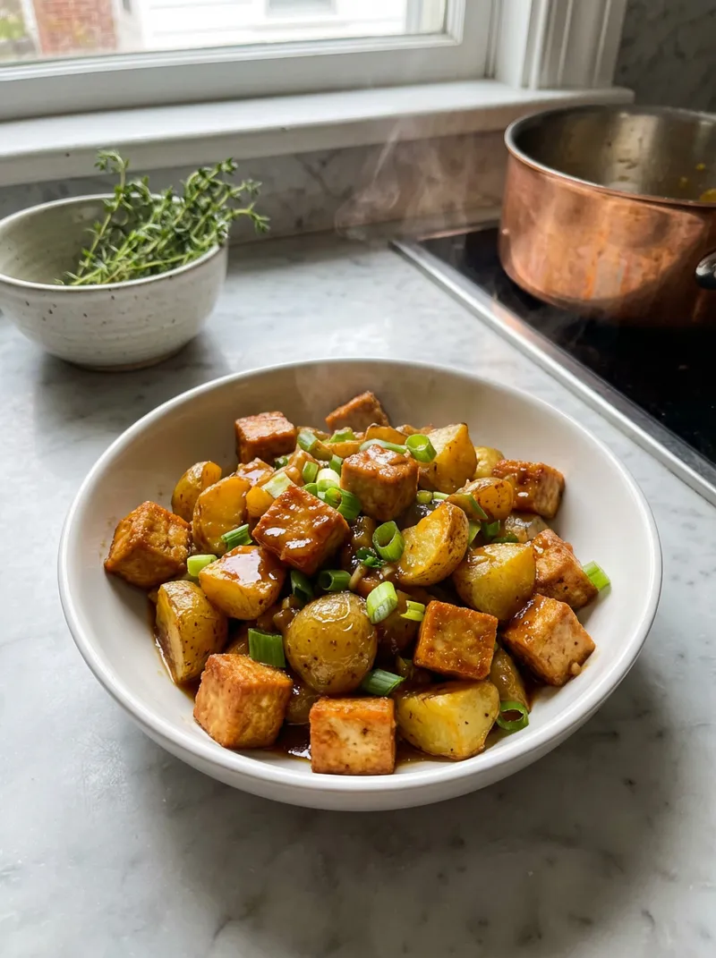 Ginger Miso Tofu Potatoes