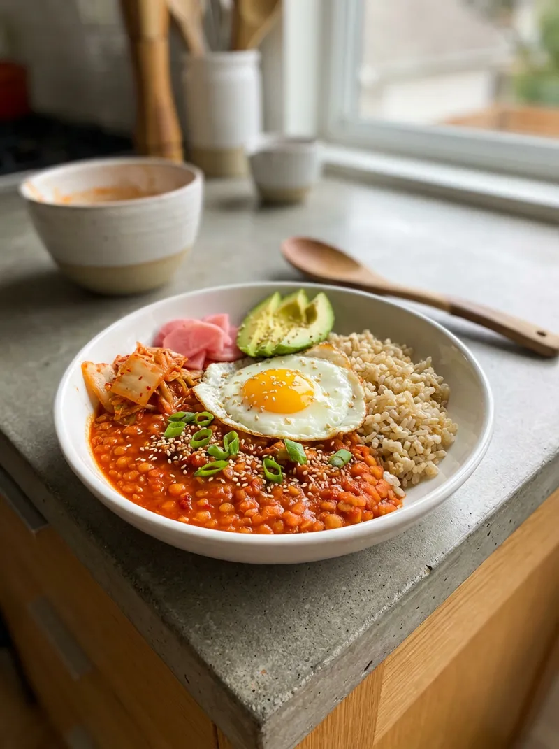 Gochujang Lentil Rice Bowls