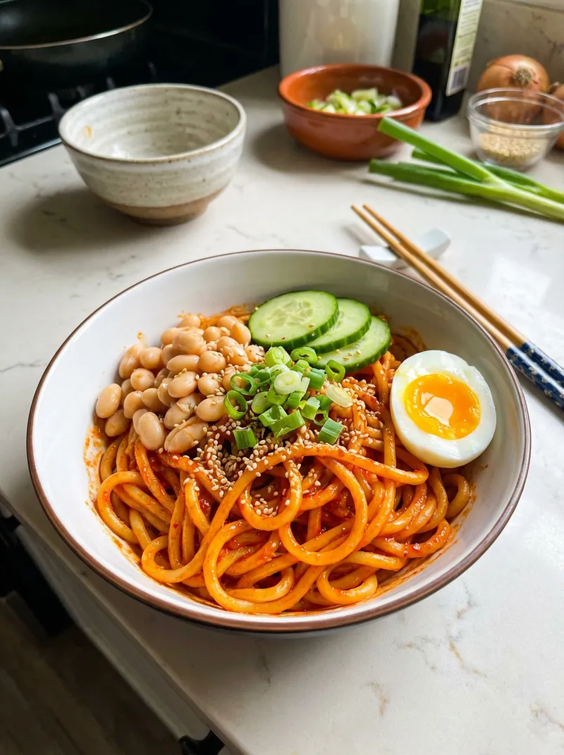 Gochujang White Bean Noodles
