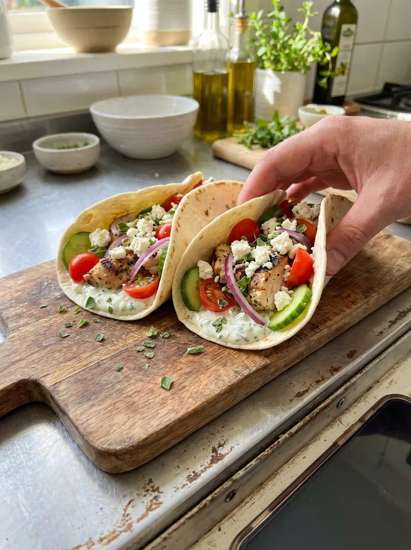 Greek Chicken Feta Wraps