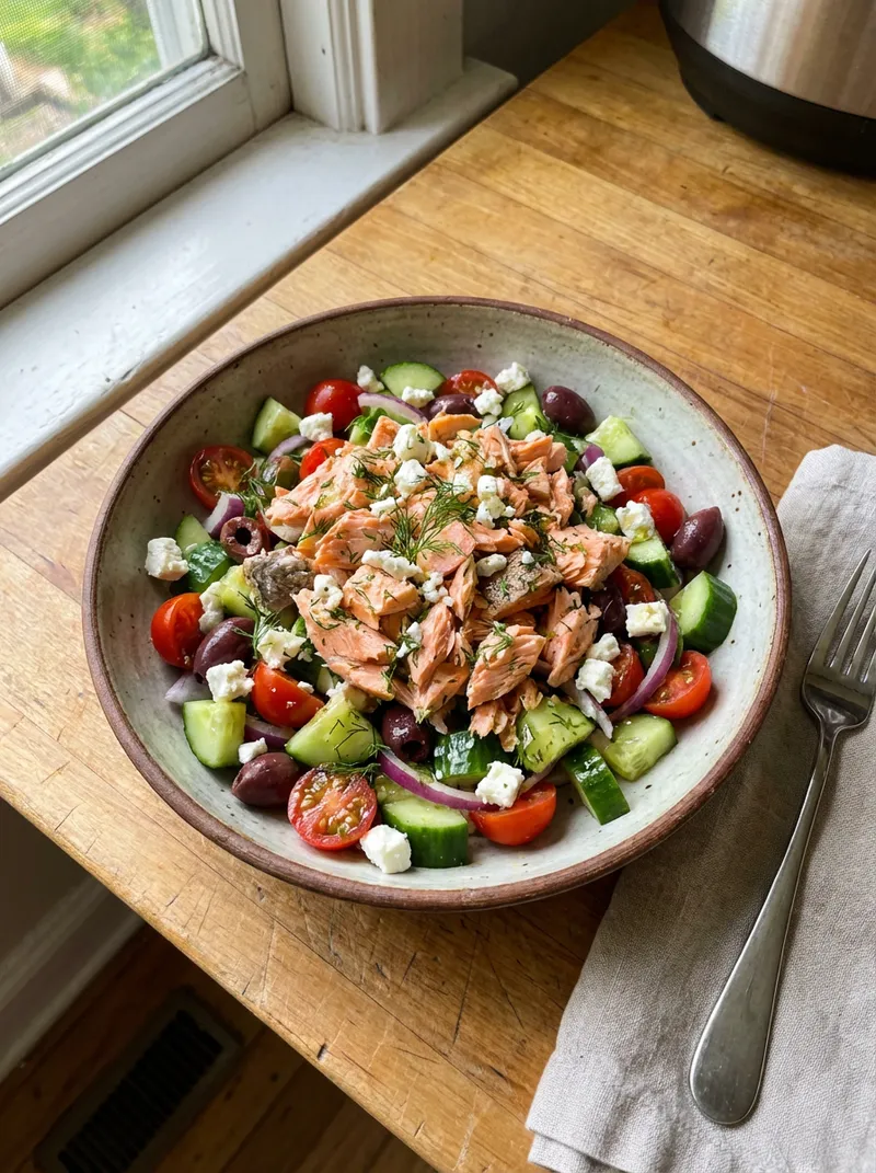 Greek Salmon Cucumber Salad