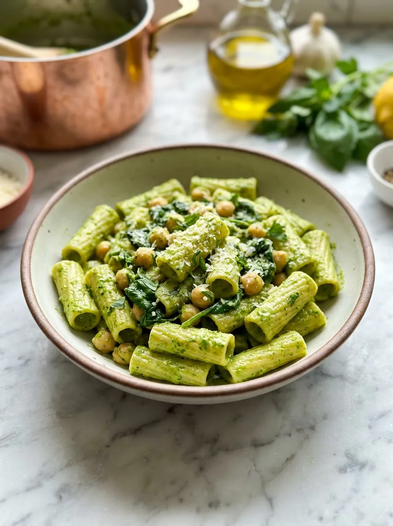 Green Goddess Chickpea Rigatoni