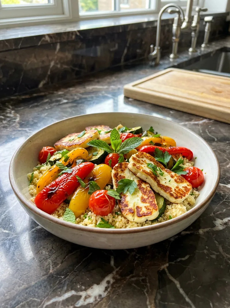 Halloumi Veggie Couscous Bowls