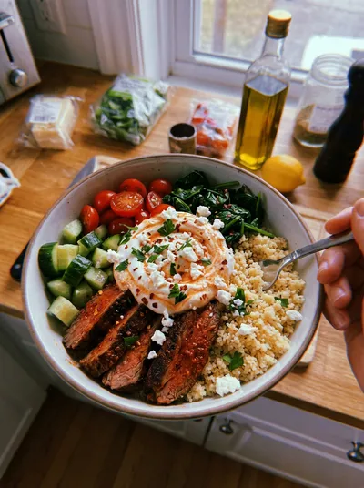 Harissa Steak Couscous Bowl