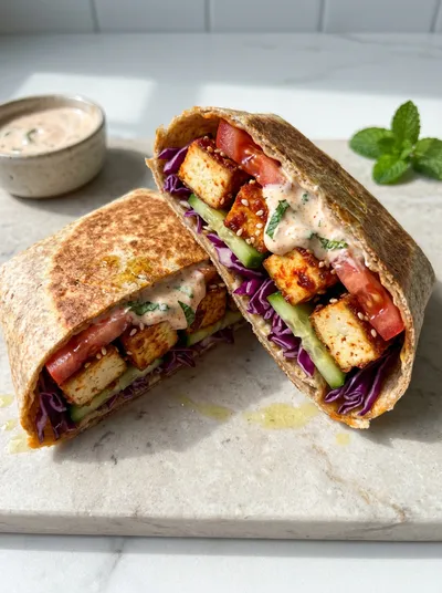 Harissa Tofu Crunch Wrap