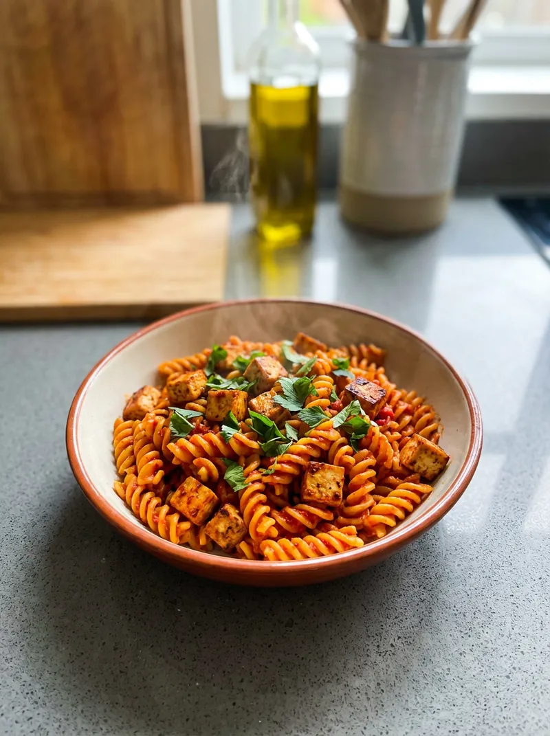 Harissa Tofu Fusilli