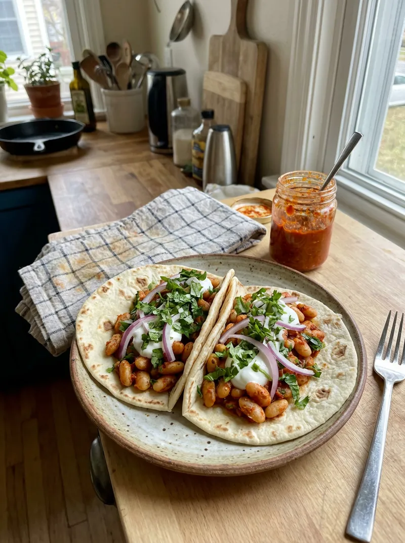 Harissa White Bean Wraps