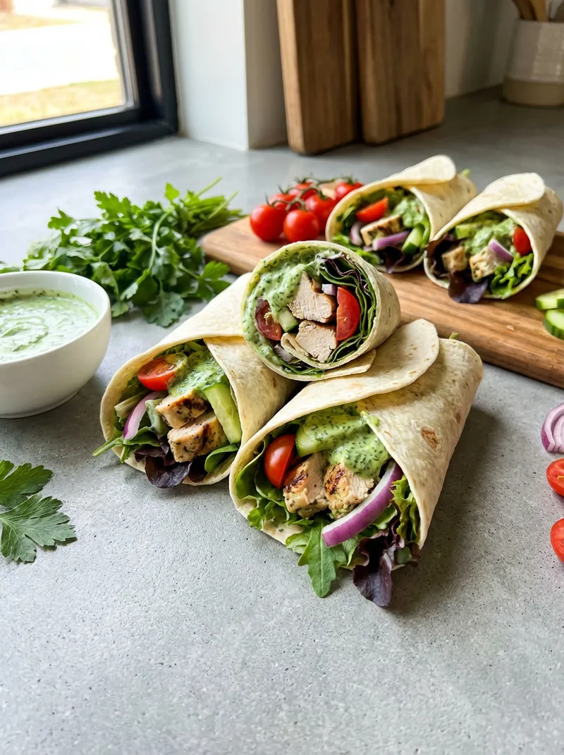 Herbed Yogurt Chicken Wraps