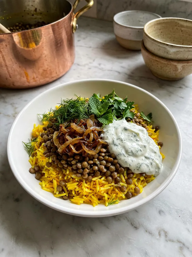 Herbed Yogurt Lentil Rice