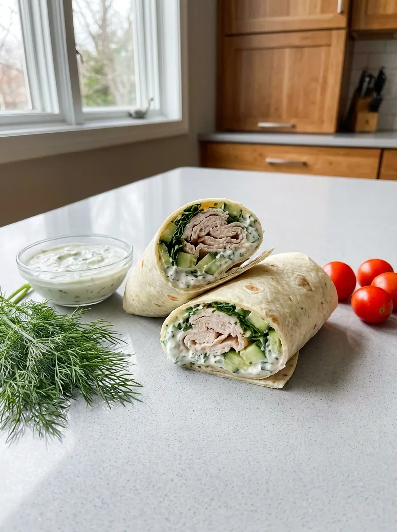 Herbed Yogurt Turkey Wraps