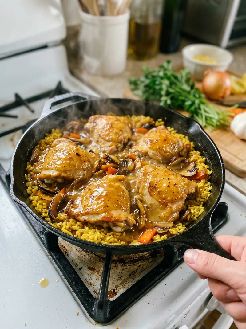 Honey Mustard Chicken Rice Skillet