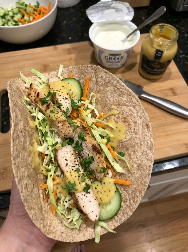 Honey Mustard Chicken Slaw Wrap