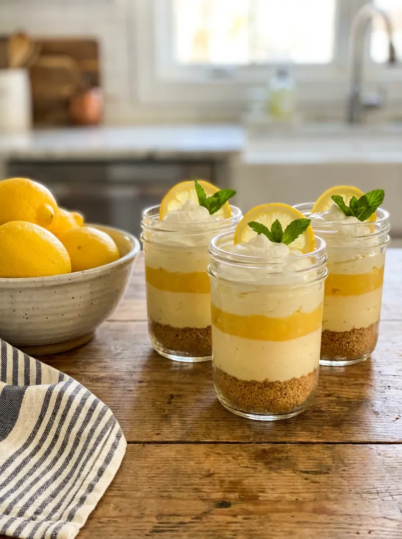 Lemon Cheesecake Jars