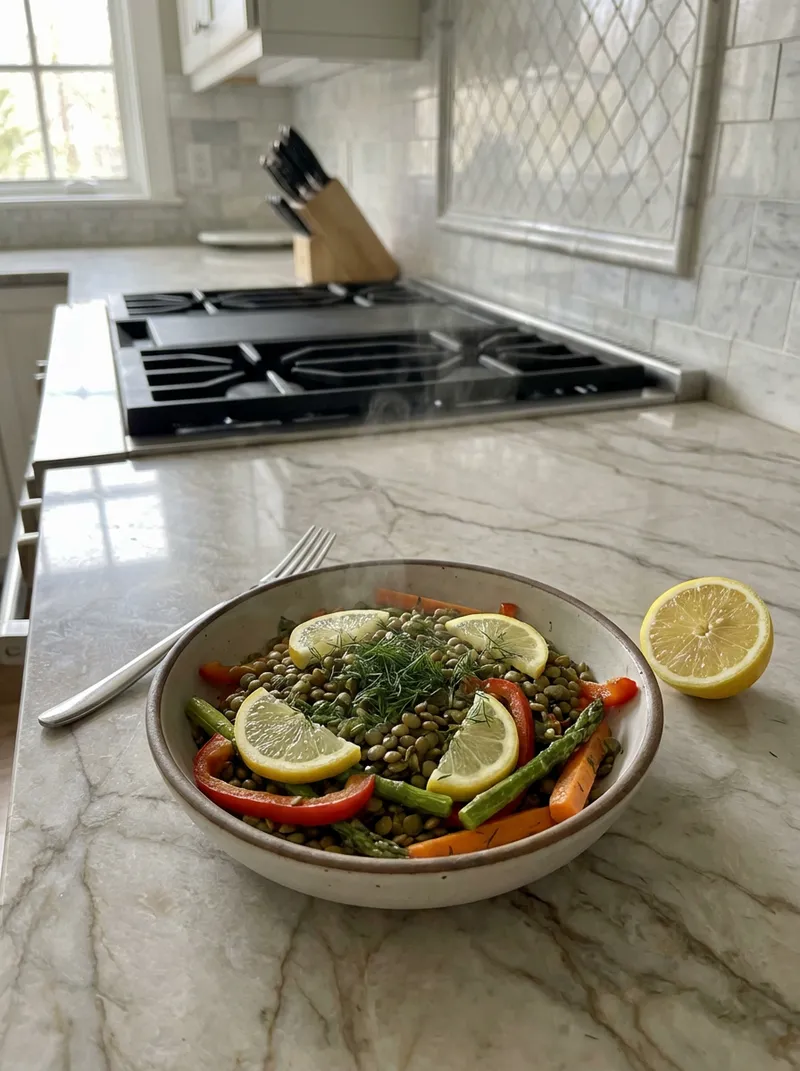 Lemon Dill Lentil Stir-Fry
